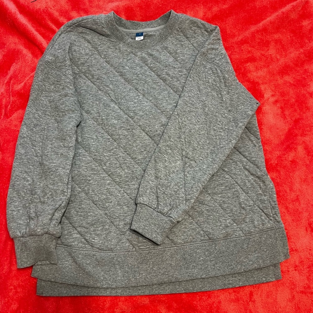 Old Navy Gray Pleated Sweater